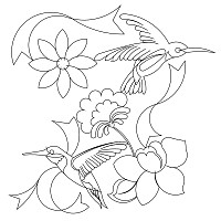 hummingbird border corner element 002